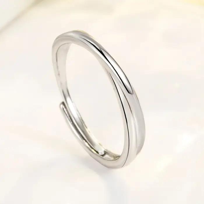Charmant anneau Möbius en argent sterling 925 pour hommes et femmes