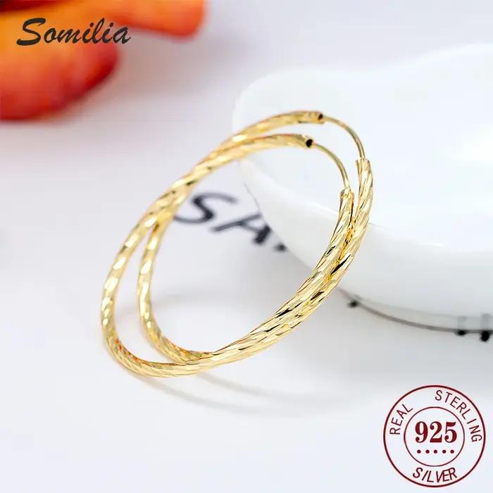 Boucles d'oreilles créoles en argent sterling classiques pour femmes et hommes occasions spéciales mariage fête cadeau