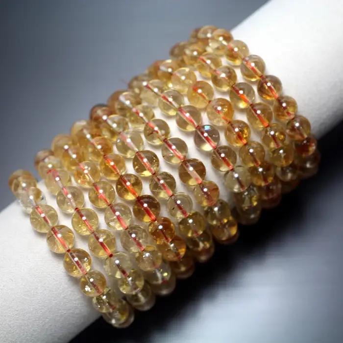 Bracelet en Citrine Naturelle du Brésil de Grade AA, Bijou de Guérison en Cristal Brut à Porter ou p