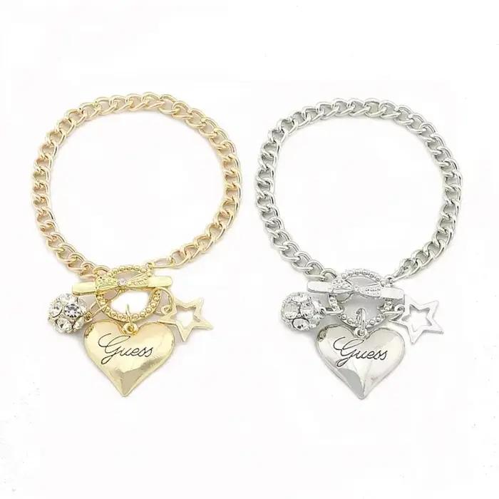 Bracelets à breloques coeur d'amour pour femme