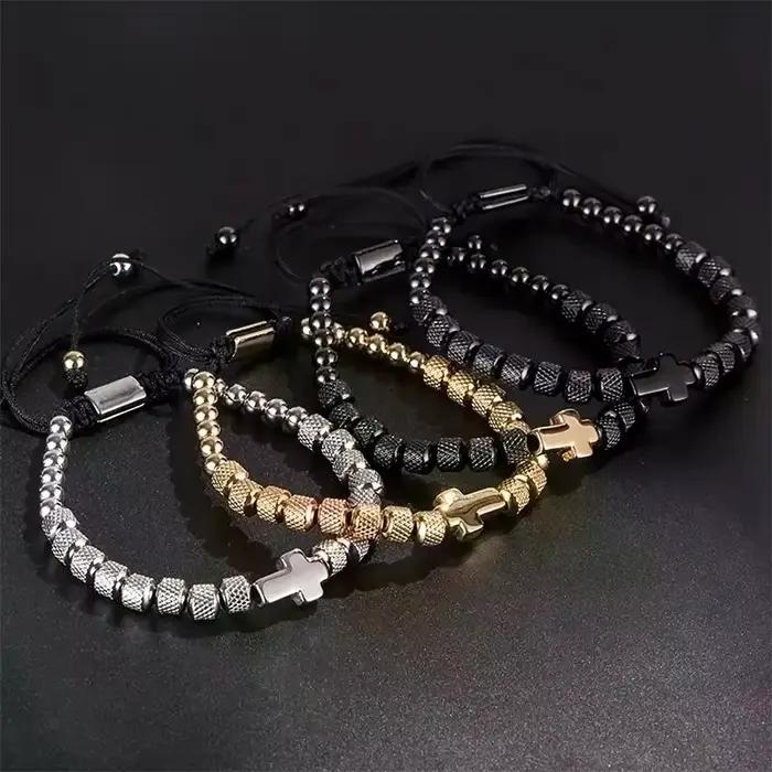Bracelet Porte-Bonheur En Acier Inoxydable Perles Main Femme Occasion Spéciale Méditation Yoga Fitness Cadeau