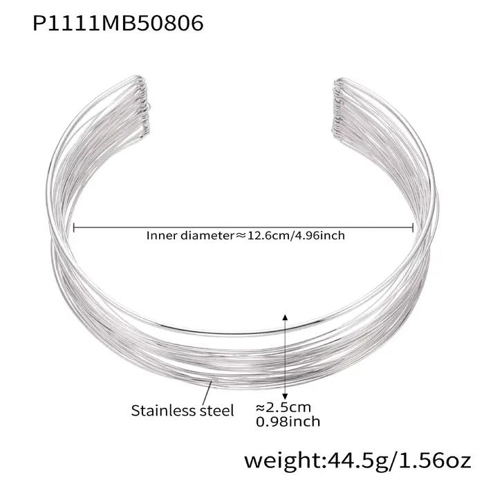 Amaiyllis minimaliste fait à la main enveloppant brossé collier Bracelet anneau exagéré en acier inoxydable ensemble de bijoux pour les femmes