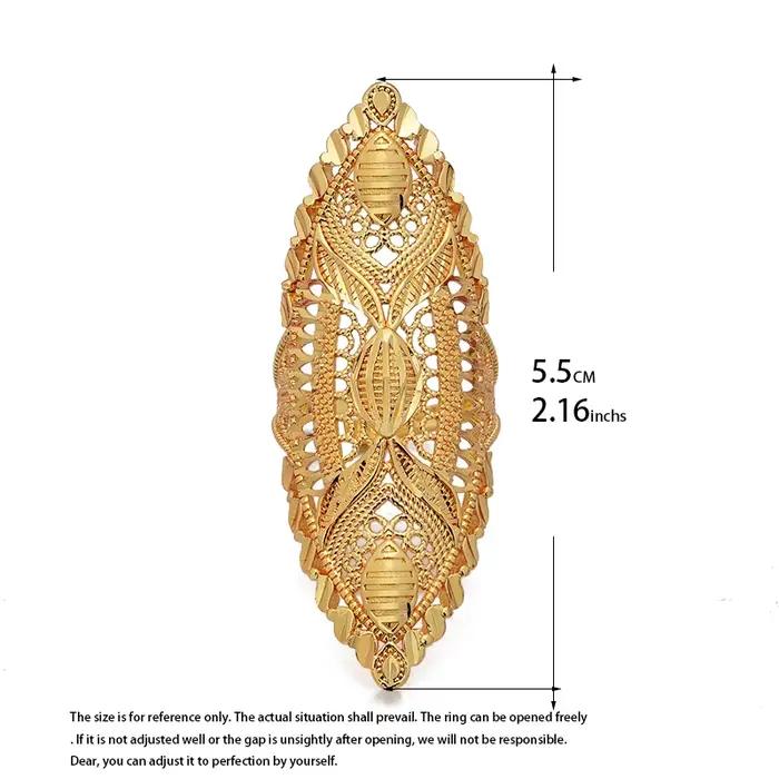 Bagues de luxe couleur or pour femmes et filles, bague de mariage réglable, bijoux, articles cadeaux au Nigeria, dubaï, France