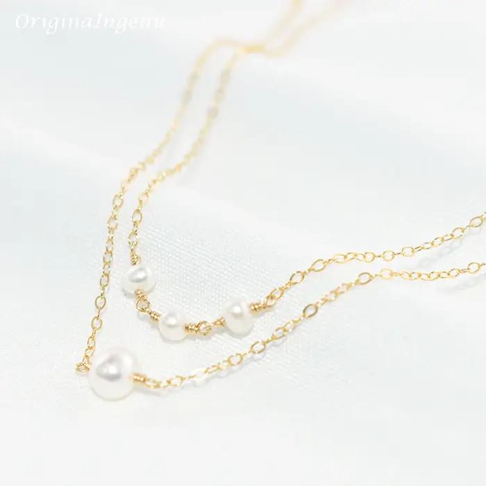 Collier de perles superposées fait à la main pour femmes