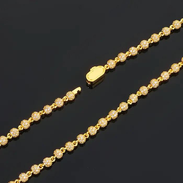Bracelet en diamant et perles rondes personnalisable pour femmes, plaqué or, certifié GDTC, pour soirées et occasions spéciales