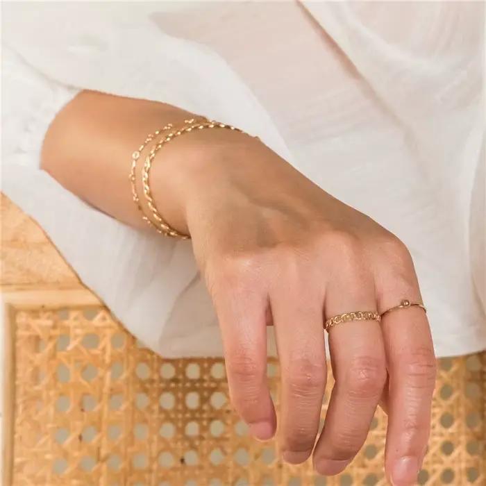 14K or rempli petite boule Bague minimalisme bijoux Knuckle Anillos Mujer bohème