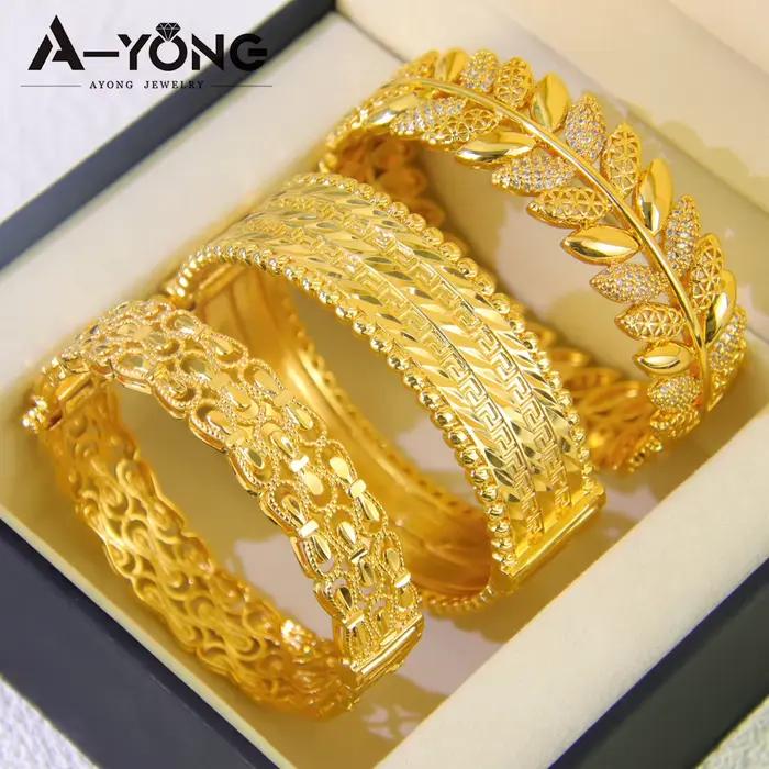 Ensemble de bijoux de mariage de luxe algérie, plaqué or 21 carats, mode arabe, feuille de zircone, bracelets, bagues Oman pour femmes, bijoux de mariage