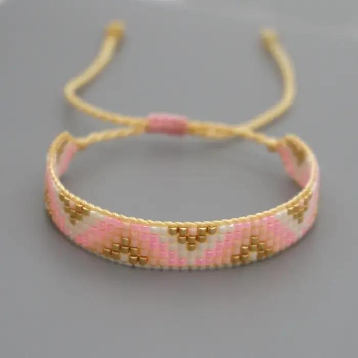 Bracelet boule de riz mode géométrie tendance simplicité tissé à la main bohême réglable unisexe Bra