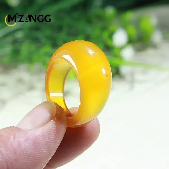 Bague en Agate naturelle et calcédoine pour hommes et femmes
