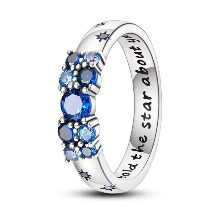 Bagues originales en argent Sterling 925 avec Code étoile et Zircon pour femmes et filles, bijoux ca