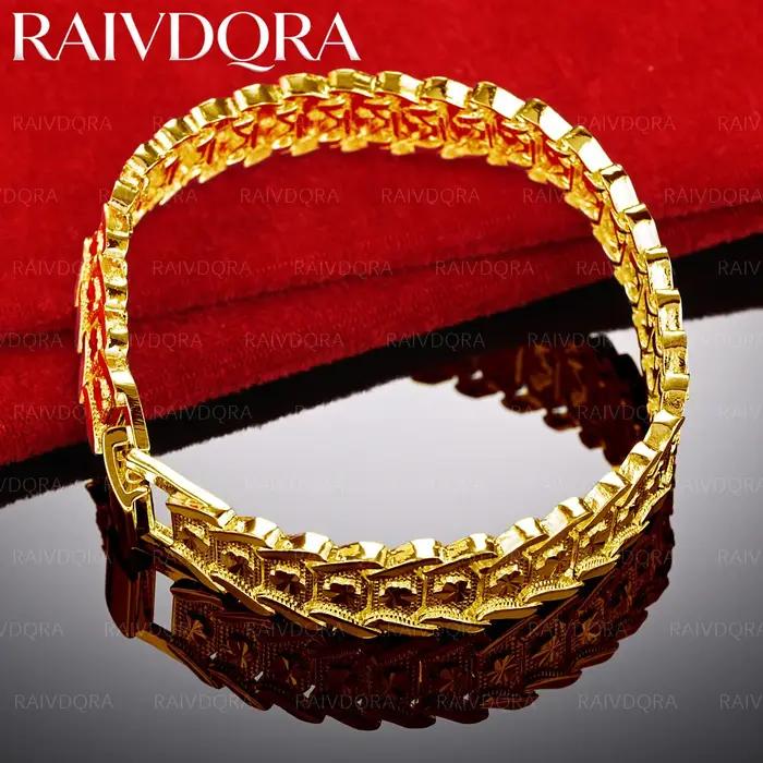 Bracelet chaîne géométrique plaqué or 18 carats pour hommes et femmes, bijoux tendance, simple, clas
