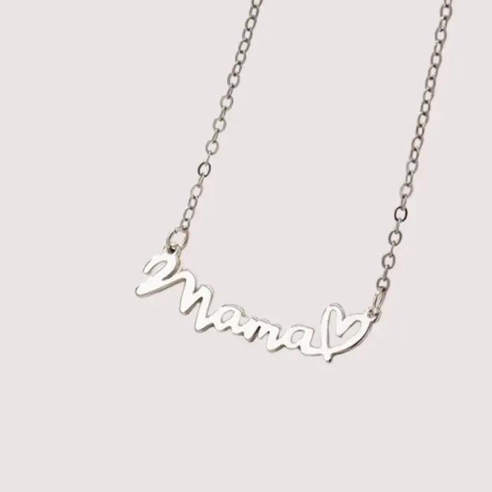 Collier pendentif lettre maman fête des mères pour femmes, bijoux en acier inoxydable, cadeau
