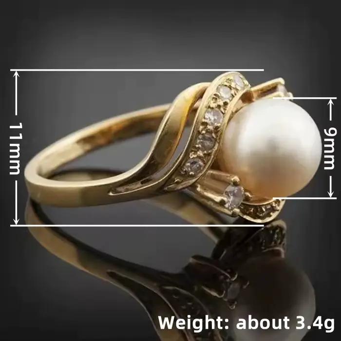 Bague en perles d'imitation Huitan pour mariage et occasions spéciales, alliance de mariage élégante et sophistiquée pour femmes, bijou de prestige pour cérémonies et événements formels