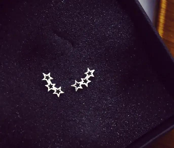 Boucles d'oreilles en argent sterling 925 petite étoile moderne pour femmes et filles occasions spéciales bijoux étincelants