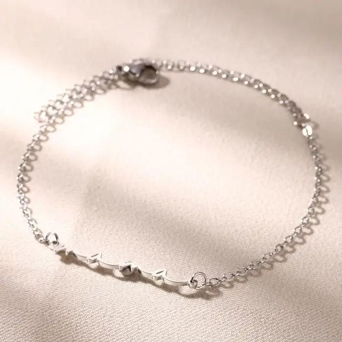 Bracelet en acier inoxydable or personnalisé avec lettres Maman pour femmes occasions spéciales de fête des mères mariage anniversaire