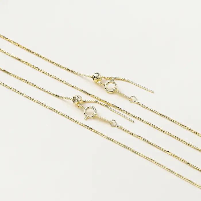 2 pièces/sac 48cm 14K/18K plaqué or venise réglable collier chaîne pour femmes mode classique pendentif
