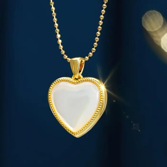 Szjinao – collier en Agate naturelle 100% or véritable 18 carats pour femmes
