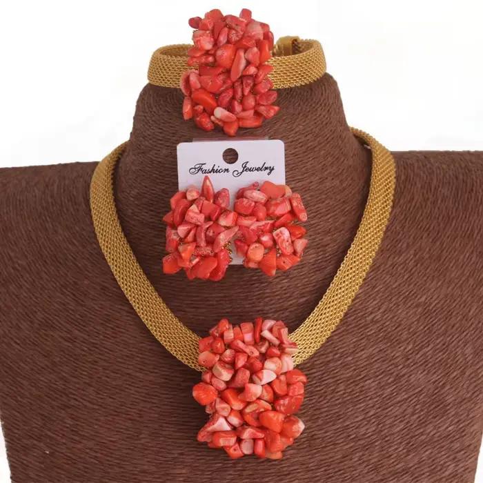 4ujewelry-Ensemble de bijoux fins perlés pour femmes, salles de mariage africaines, haute qualité, 2023