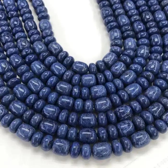 Bracelet en pierre naturelle Dumortierito pour hommes et femmes, perle bricolage, collier fait brin, 15 ", cadeau de fête, vente en gros, nouveau