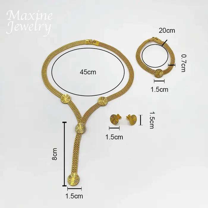 Ensemble de bijoux dorés classiques de luxe pour femmes