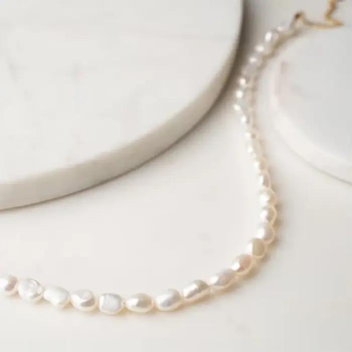 Collier ras du cou en perles baroques véritables de 8 à 9mm, collier de perles d'eau douce pour femm