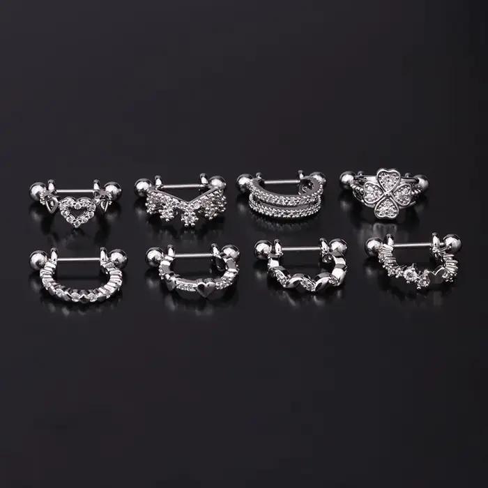 Boucles d'oreilles créoles en acier inoxydable avec zircon cubique dorées argentées pour femmes et jeunes filles pour toutes occasions spéciales