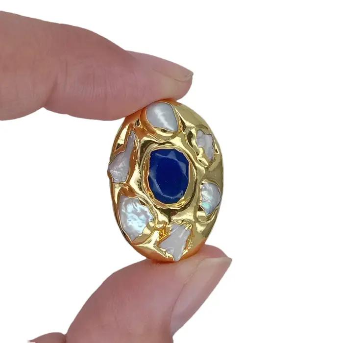 Perles Keshi blanches d'eau douce baroques plaquées or pour collier de luxe pour femmes occasions spéciales