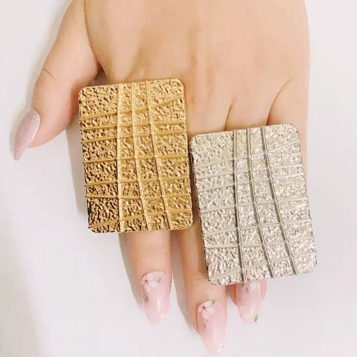 Bagues pour femmes, grande bague plaquée or, éléments et formes assortis, ensembles de bijoux, accessoires cadeau, livraison gratuite, taille réglable YLL