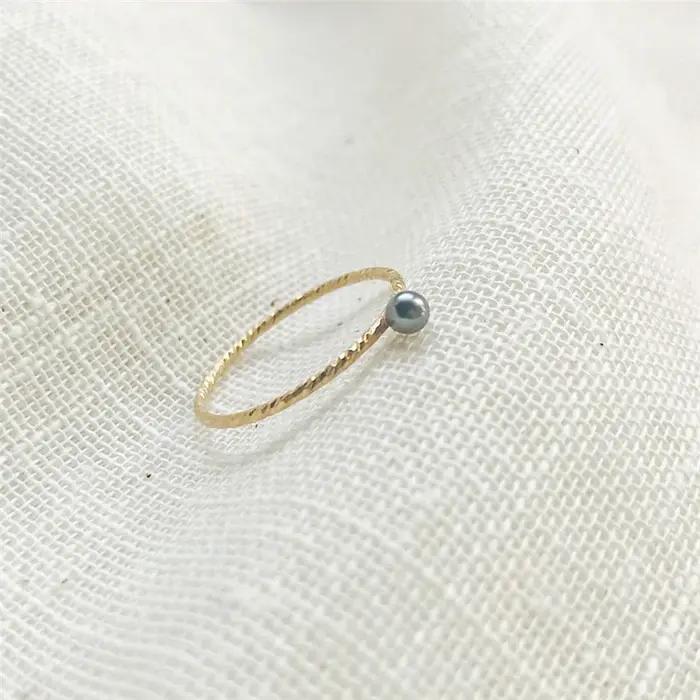Bague en or 14K remplie de perles blanches boho élégante pour femmes occasions spéciales partis et mariages