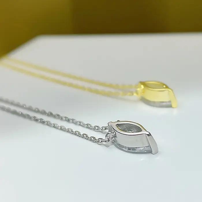 Lnkry – collier Moissanite taille Marquise pour femmes