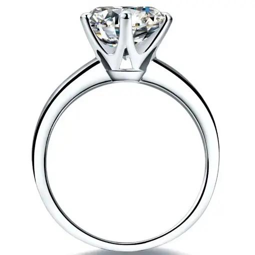 Bague de fiançailles en or blanc massif 18K 750