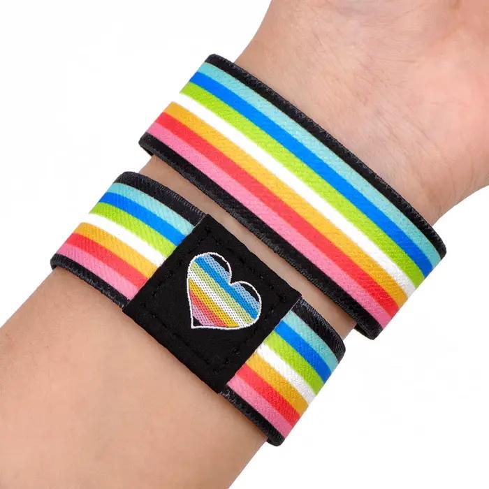 LGBT arc-en-ciel drapeau Bracelet brassard Sport Bracelet élastique Bracelets accessoires de mode Bracelets brassard cadeau