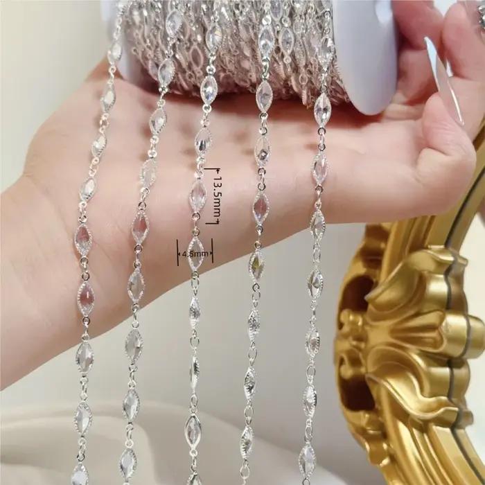 Chaîne Transparente en Laiton Plaquée Or 18 Carats Élégante Pour Création de Bijoux Colliers Bracelets Occasions Spéciales Femmes