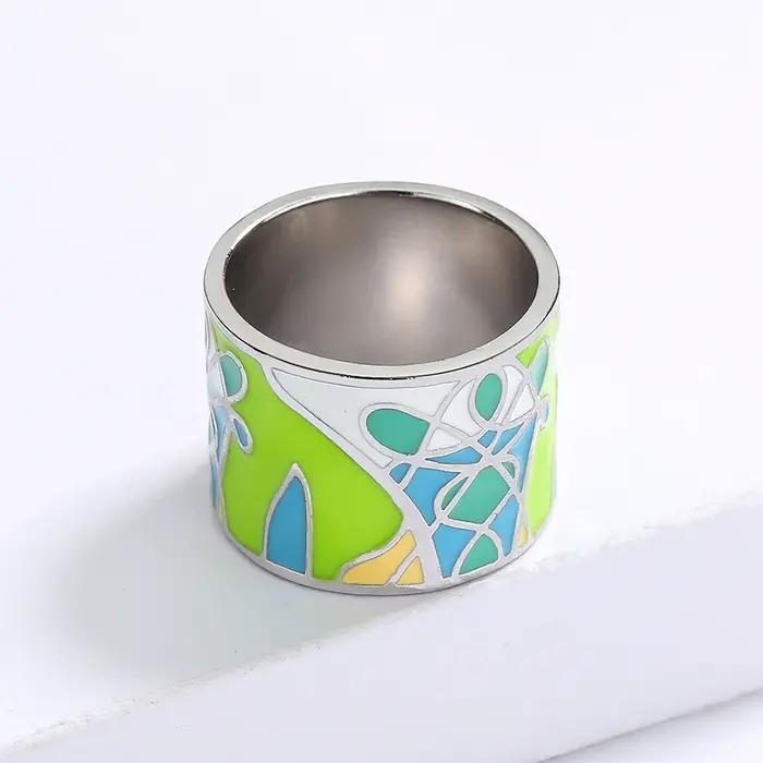Bague en forme de feuille époxy verte pour femmes bijoux en émail faits à la main bijoux de mariée fiançailles nouvelle collection 2024 alliance de mariage occasion engagement