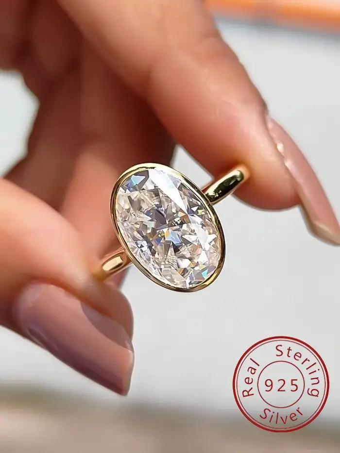 Bague ovale en argent Sterling 925 et Zircon pour femmes, anneau ovale Simple et délicat à la mode, fiançailles, mariage, luxe, bijoux fins de haute qualité