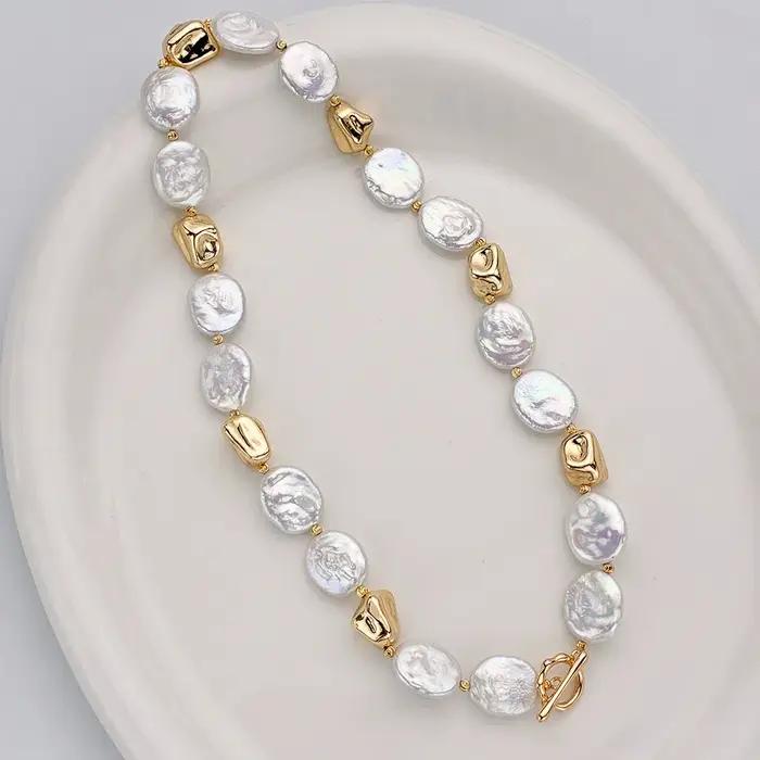Collier baroque en perles d'eau douce naturelles pour femmes et filles élégantes bijoux de fête quotidienne cadeau d'occasion spécial