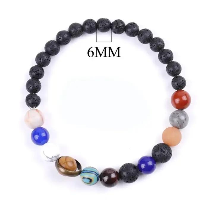 Bracelet système solaire cosmique, huit planètes, Couple, ami, ciel, bijoux, accessoires faits à la main, cadeaux, offre spéciale