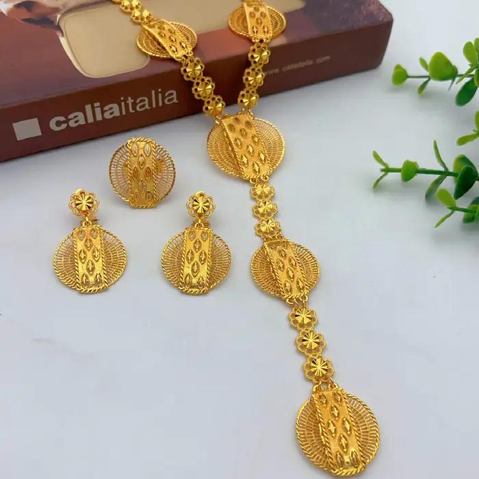 Ensemble de collier et boucles d'oreilles longues africaines pour femmes