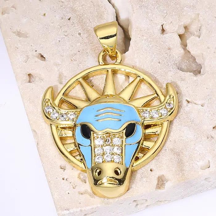 Juya 18K plaqué or couture artisanat bijoux accessoires émail raisin taureau oiseaux serpent grec mauvais œil libellule breloques