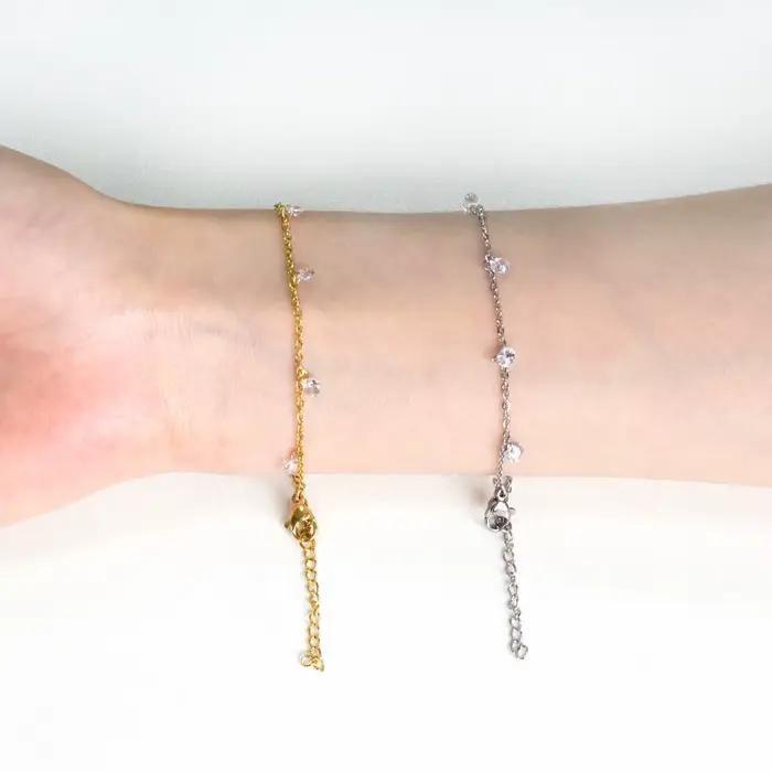 Bracelets en Acier Inoxydable Plaqué Or et Argent pour Femme