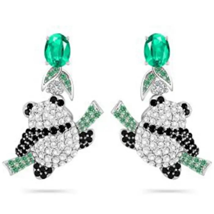 Wong Rain – boucles d'oreilles en argent Sterling 925, coupe ovale scintillante, émeraude, diamant à