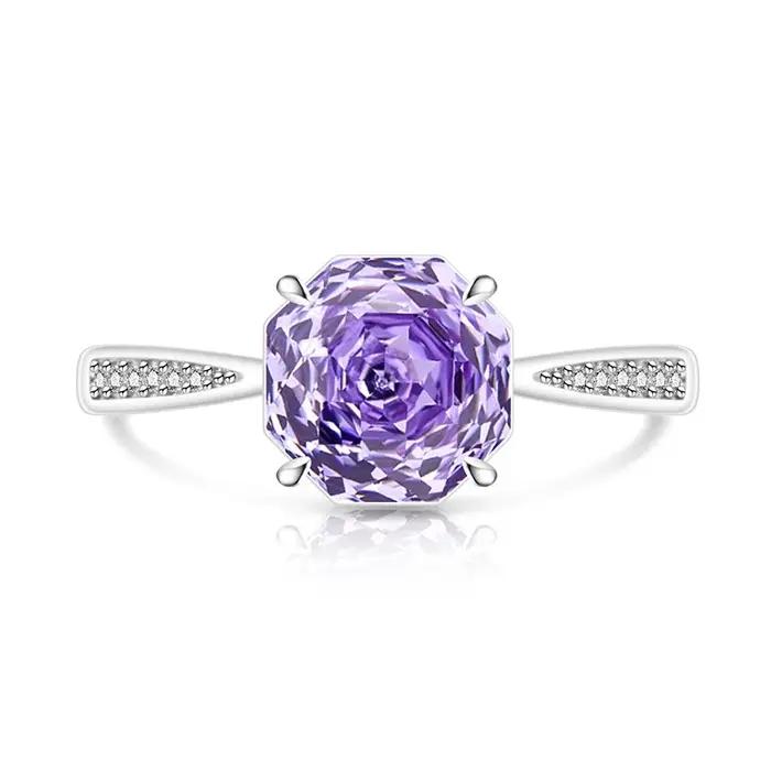 Bague en argent sterling 925 sertie de zirconium blanc élégante pour femme occasions spéciales anniversaire mariage