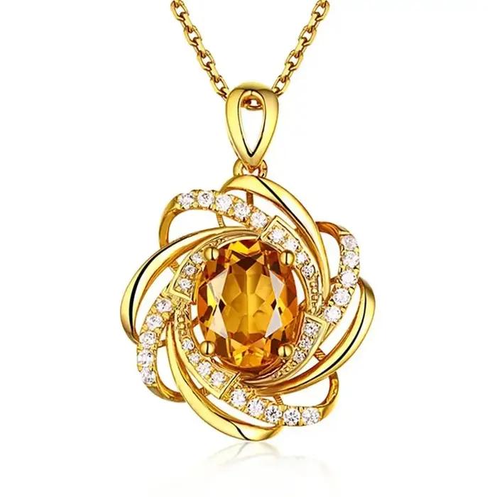 Collier pendentif topaze en or 18 carats