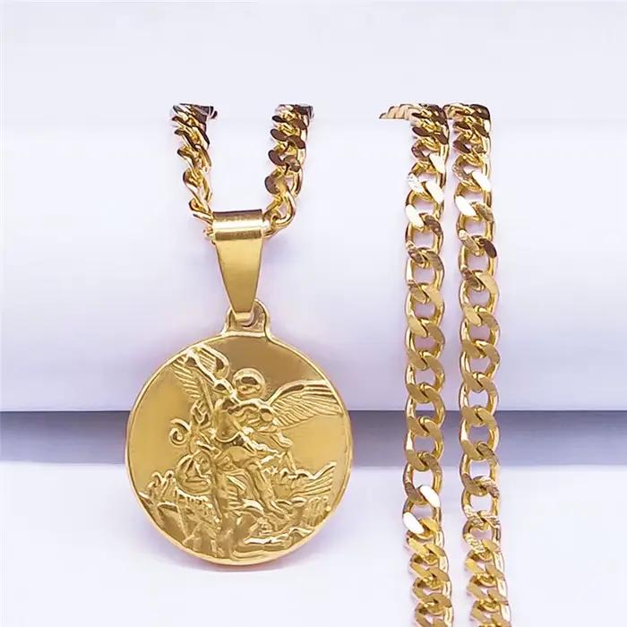 Collier de chaîne en acier inoxydable pour femmes et hommes, bijoux de couleur or, 2022, NK62S02