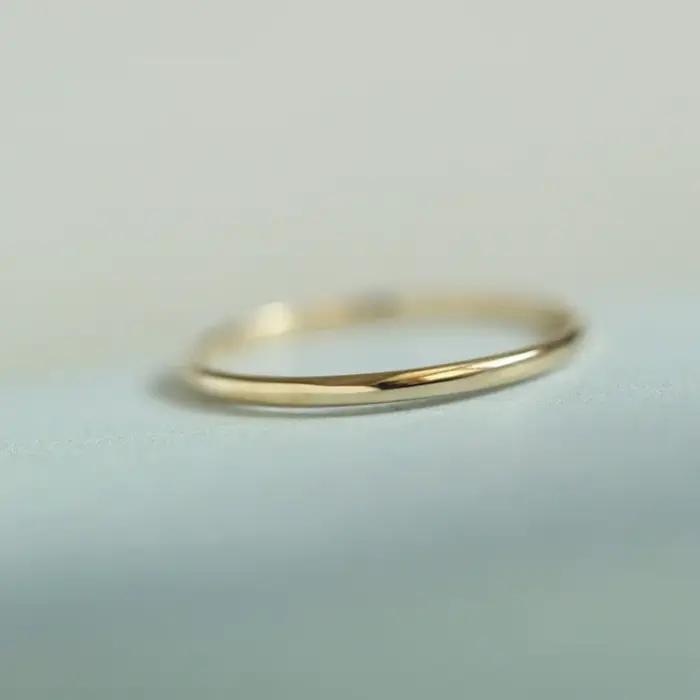 Bague fine minimaliste en argent Sterling 925 plaqué or 14 carats pour femmes, bague empilée à la mo
