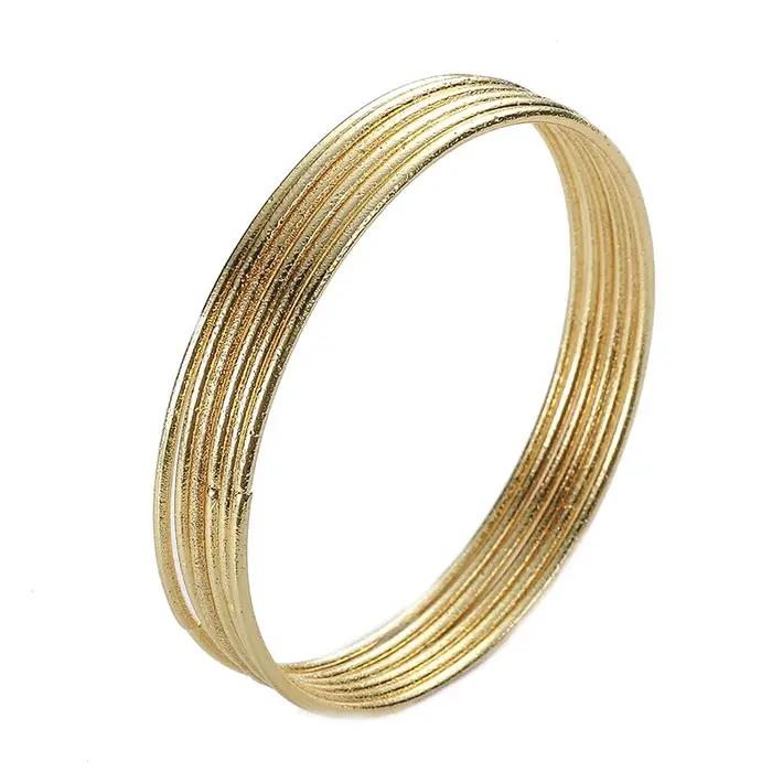 Bracelets pour femmes mode plaqués or couleur argent big bangle wire fil rond design tracker d'humeur élégants cadeaux occasions spéciales