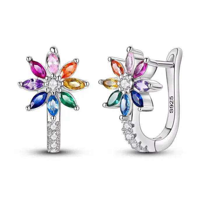 Boucles d'oreilles en argent sterling 925 serties de zirconium blanc et noir pour femmes styles modernes occasions spéciales et cadeaux