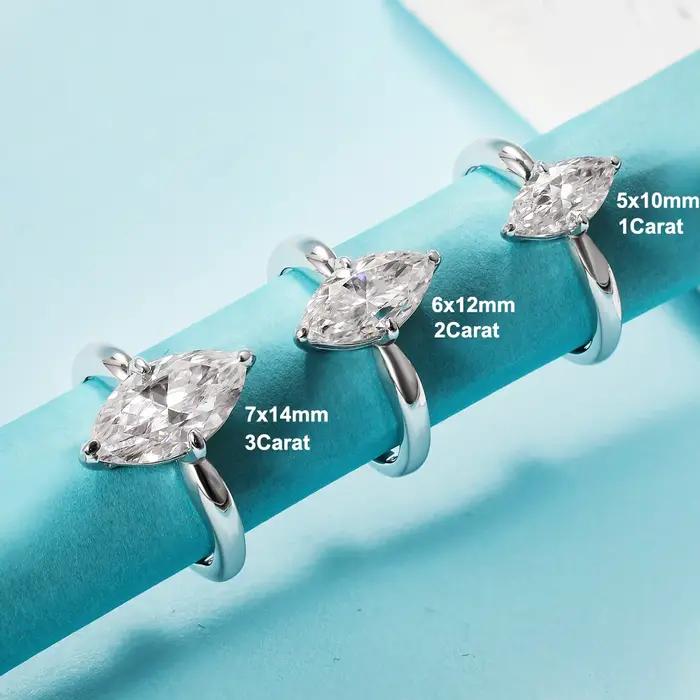 Bague de fiançailles en diamant Moissanite pour femmes