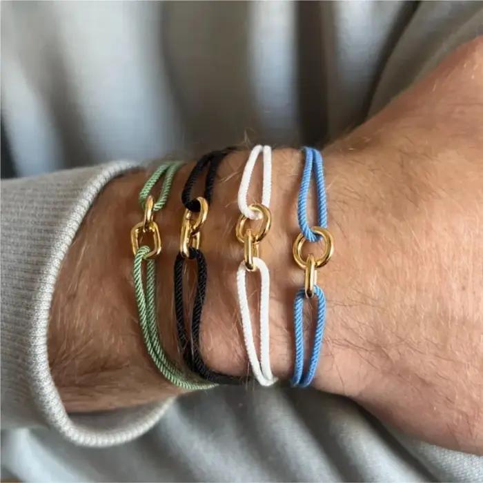 Bracelet en corde tressée de couleur bohème pour hommes