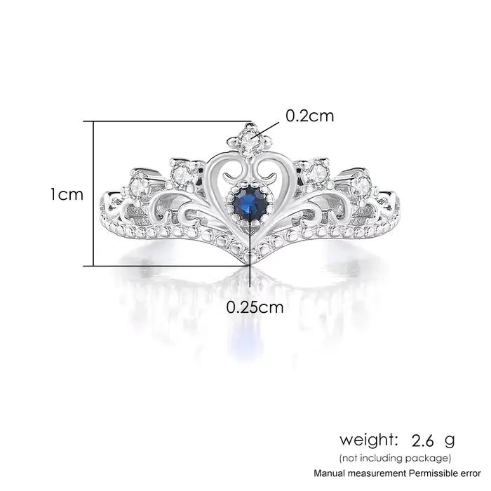 Bagues délicates en forme de couronne de princesse pour adolescentes et femmes, bijoux de luxe en cristal Moissanite, bague de conte de fées Vintage, bijoux de noël KBR212